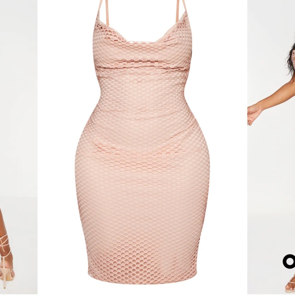 PLT Shape Fishnet Dress